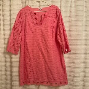 Crown & Ivy Pink eyelet Dress